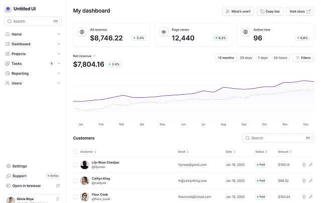 Tablet Mockup mit der Anwendungsoberfläche